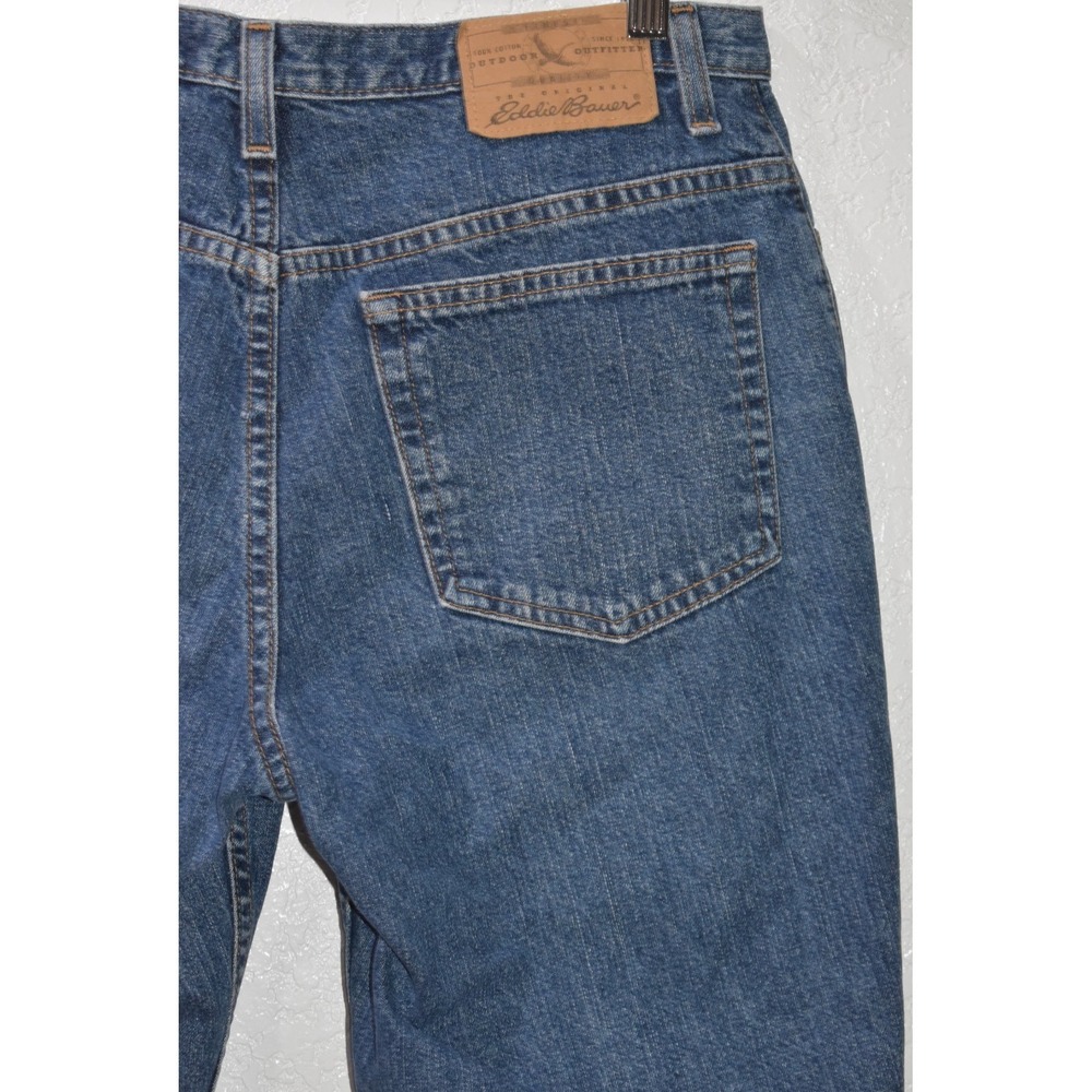 Eddie Bauer 10P Petite Blue Jeans 100% Cotton 5-Pocket High Rise Straight Leg - Picture 10 of 16